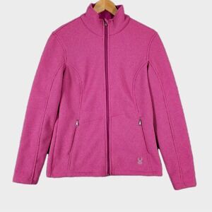 Spyder Core Sweater Jacket Womens L Pink Full Zip Fleece Lined Outdoor Coat